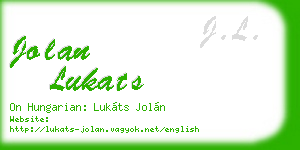 jolan lukats business card