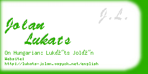 jolan lukats business card